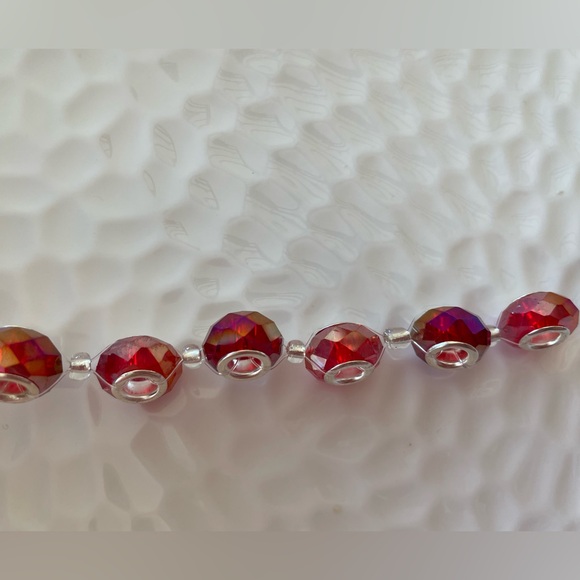 Mixed Red Multi Faceted Glass Bead Rondelles for Jewelry Craft Making - Picture 5 of 7